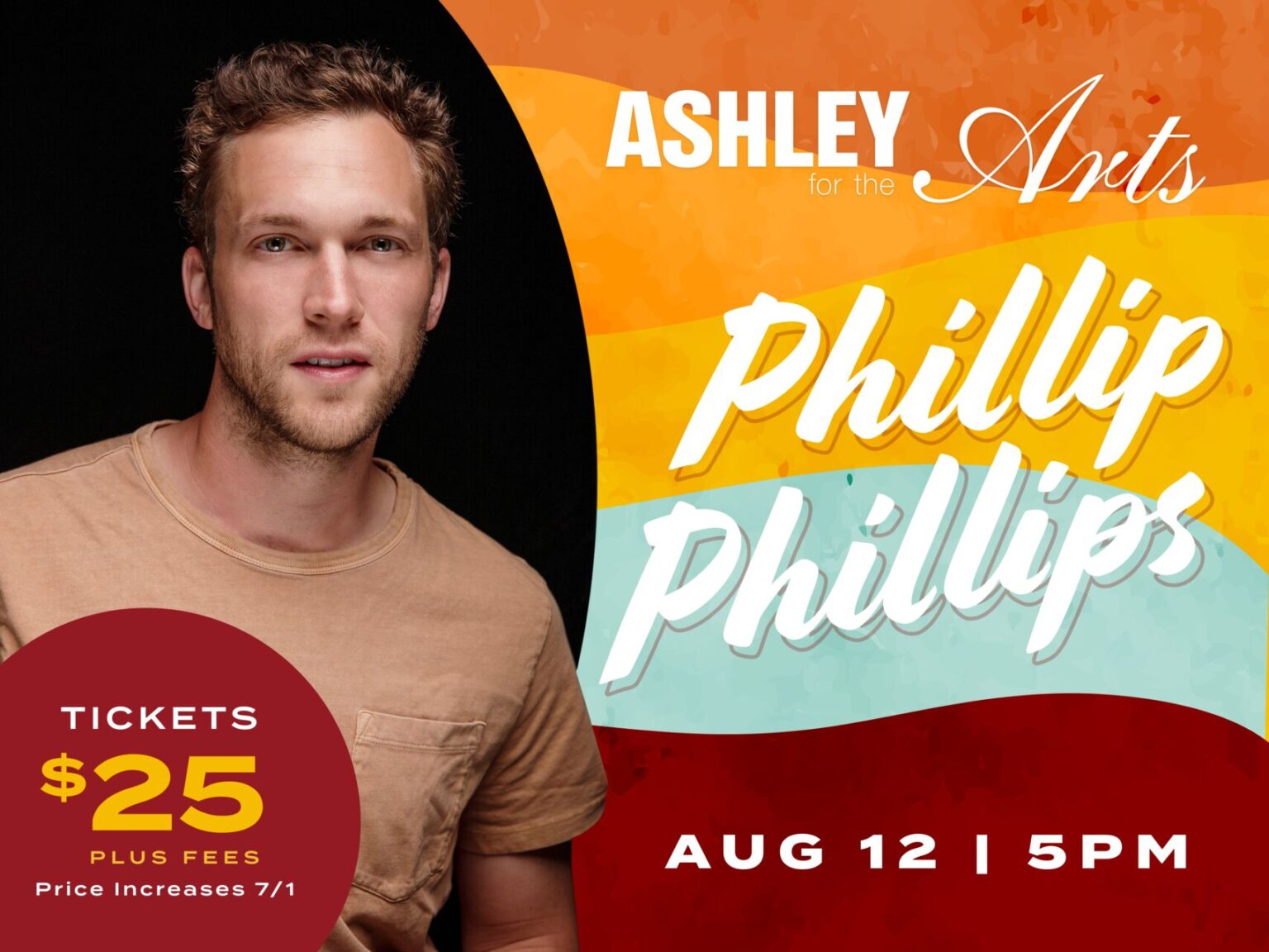 PHILLIP PHILLIPS ADDED TO ASHLEY FOR THE ARTS LINEUP! Z93